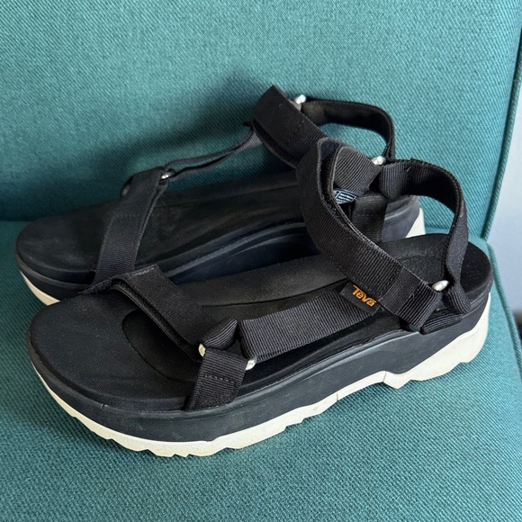 Teva Women's Black and White Sandals - Picture 1 of 2